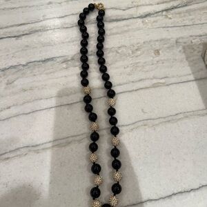 Elegant Black and Gold Beaded Necklace
